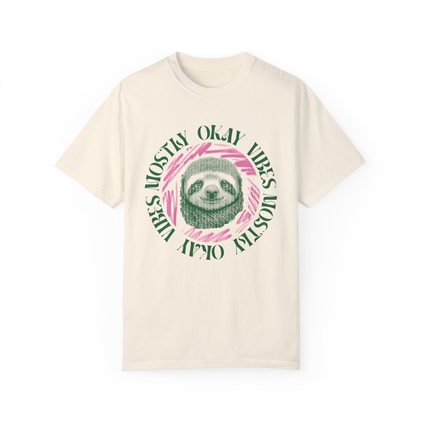 Mostly Okay Vibes Garment-Dyed T-Shirt (Tan)