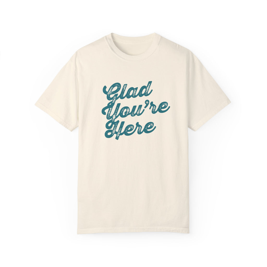 Glad You're Here (Tan/Teal)