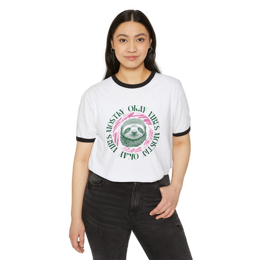 Mostly Good Vibes Ringer Tee