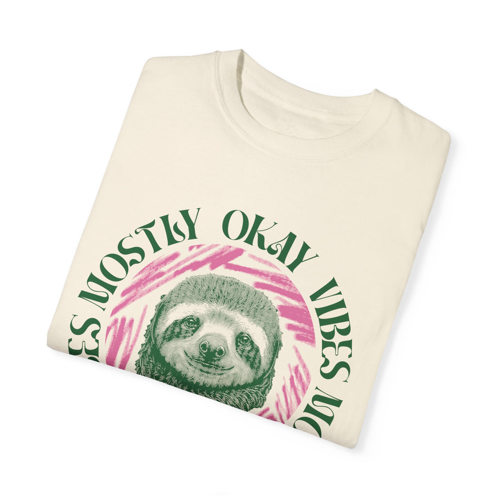 Mostly Okay Vibes Garment-Dyed T-Shirt (Tan)