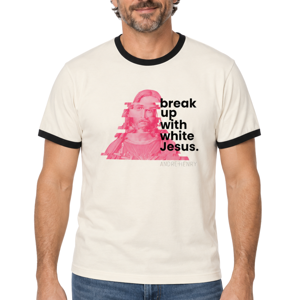 Break Up With White Jesus Ringer T-Shirt