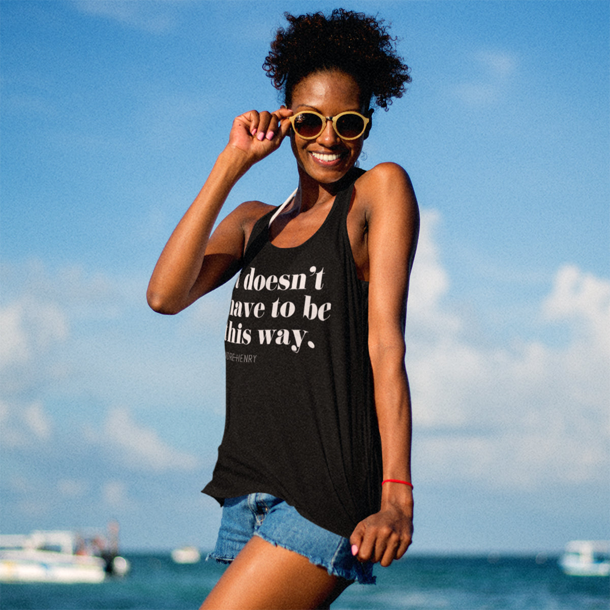 It Doesn't Have to Be This Way Women's Flowy Lyric Tank (Black)
